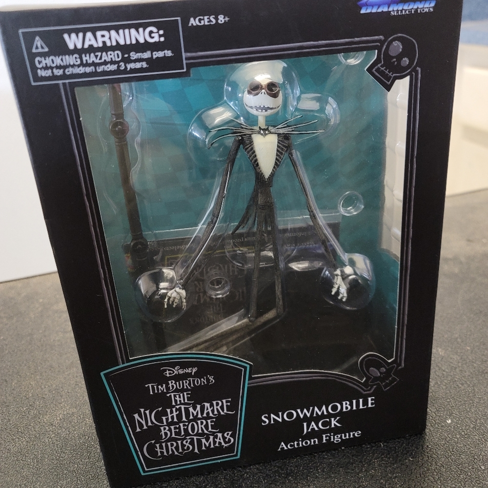 Disney Diamond Select Nightmare Before Christmas Snowmobile Jack Action